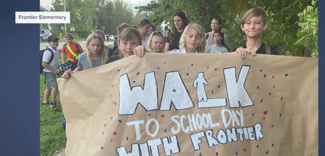 Students participate in Walk and Roll to School Day at Frontier Elementary - Vimarsana News