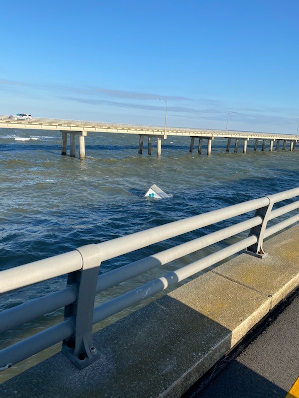 Box truck goes over Chesapeake Bay Bridge-Tunnel rail, officials search for person possibly in water - Vimarsana News