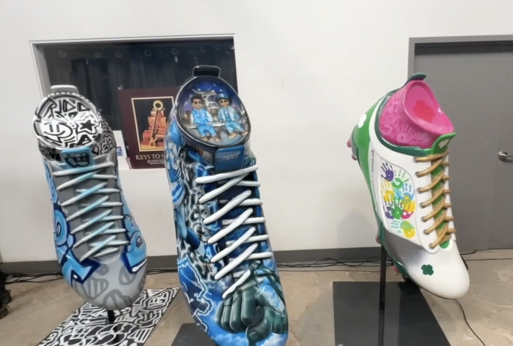 Oversized cleat sculptures on display for the NFL Draft set to go on auction - Vimarsana News