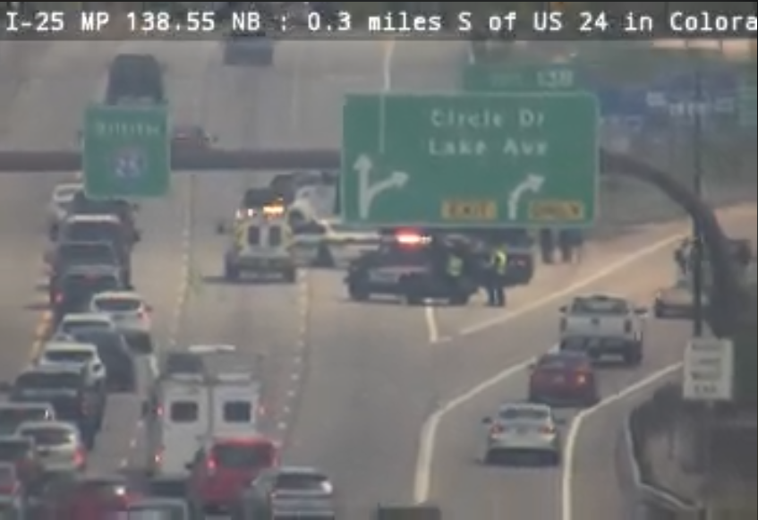 Southbound I-25 down to one lane due to a crash at South Circle Drive Friday - Vimarsana News