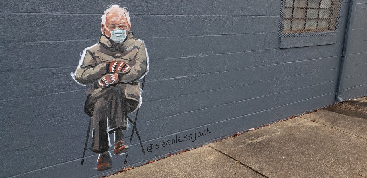 Mural featuring viral meme of Sen. Bernie Sanders at inauguration gains attention in Lexington - Vimarsana News
