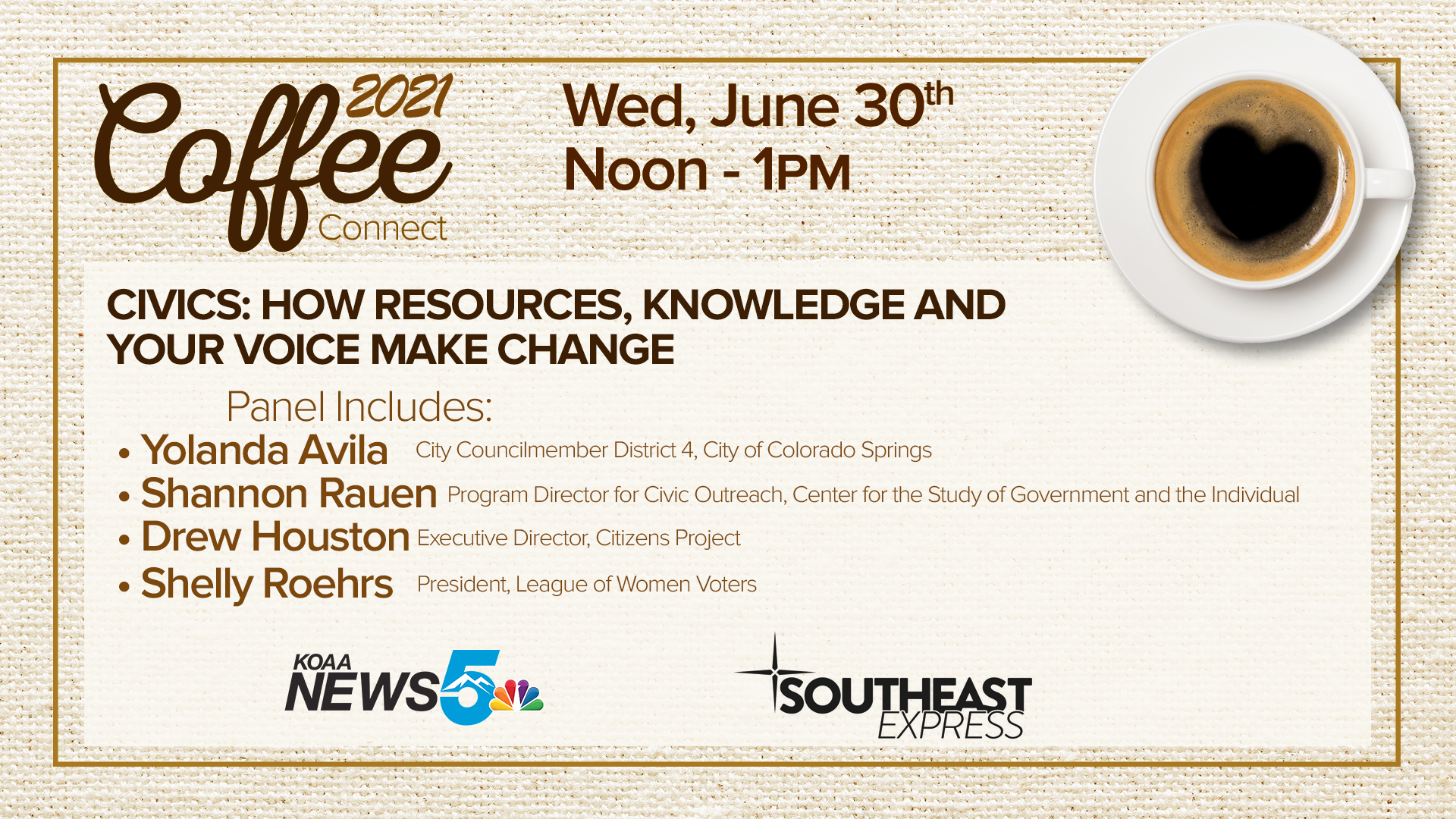 KOAA & Southeast Express present "Coffee Connect" on civics - Vimarsana News