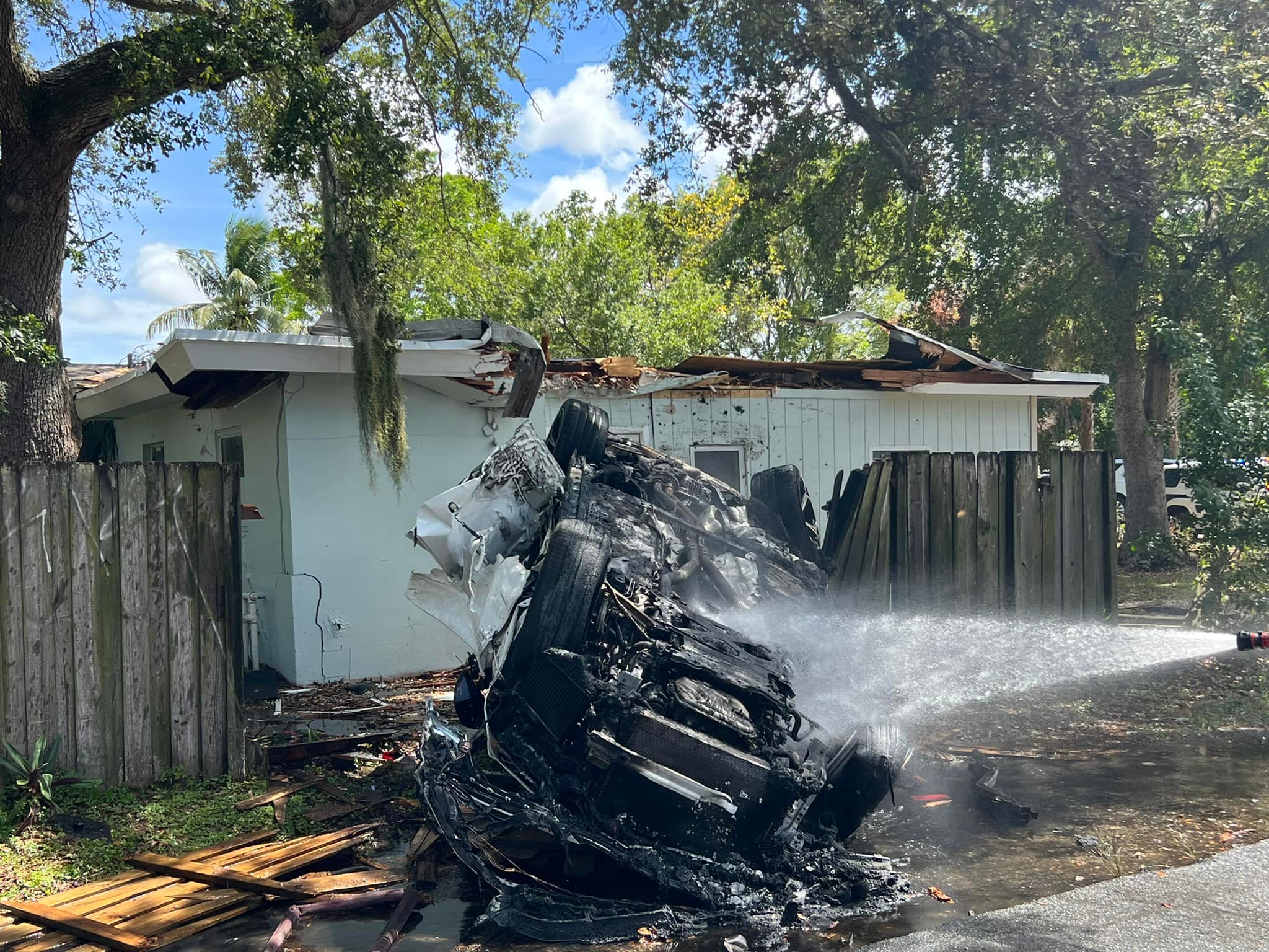 Lamborghini SUV lands on roof of home, slides off, catches fire - Vimarsana News