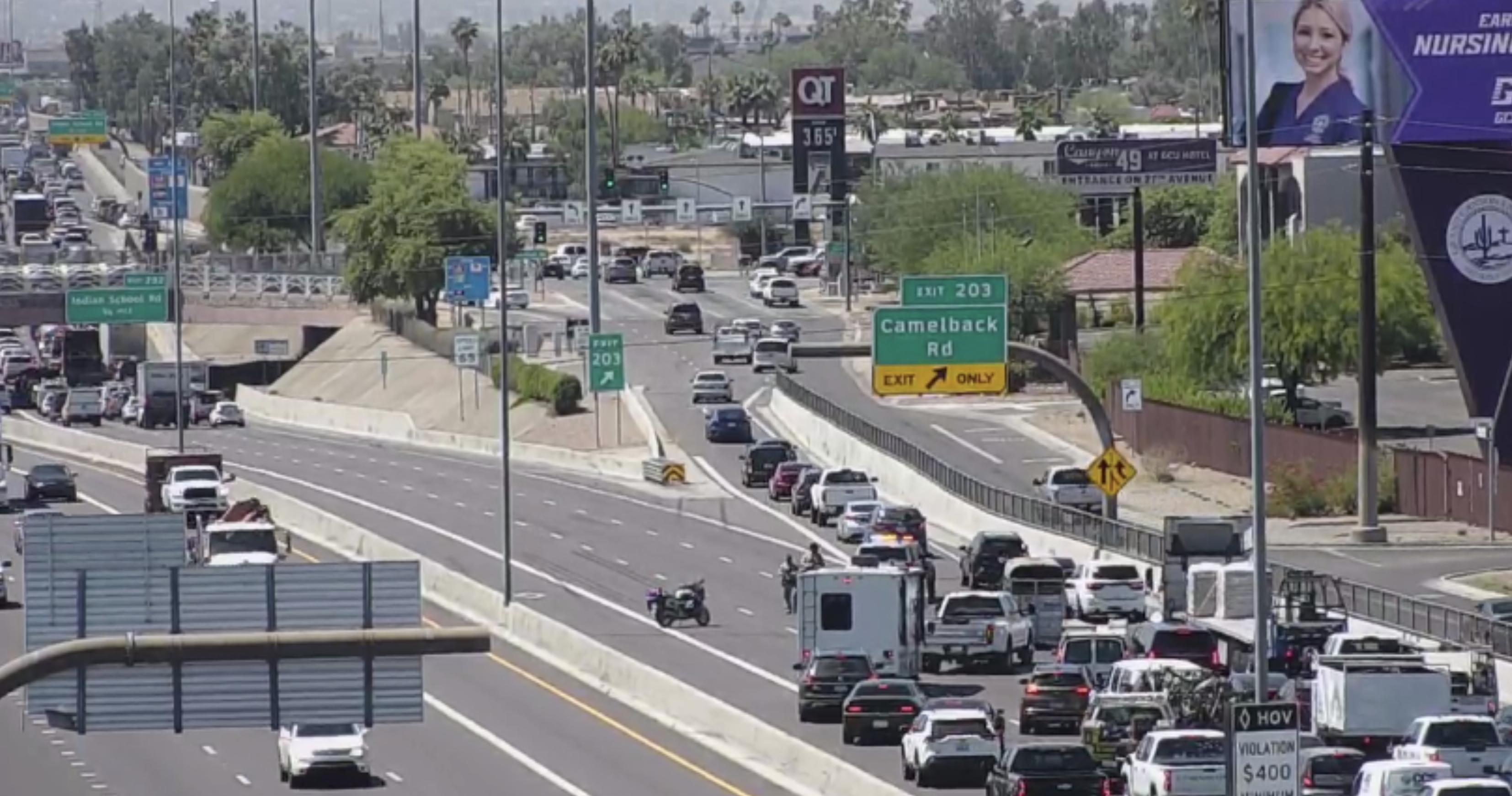 I-17 southbound closed at Camelback Road for a police situation - Vimarsana News