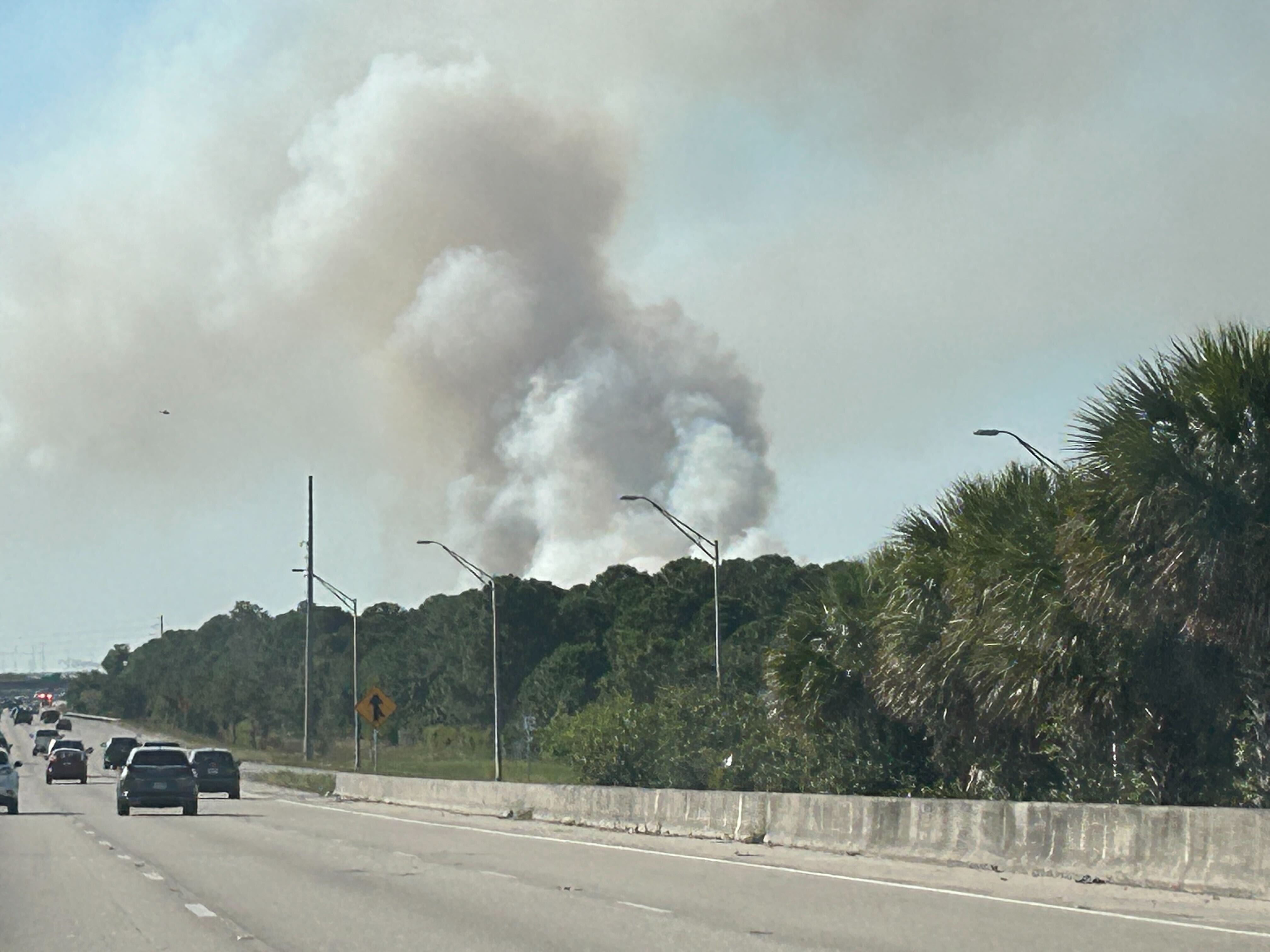 Brush fire breaks out near I-95 and Donald Ross Road - Vimarsana News