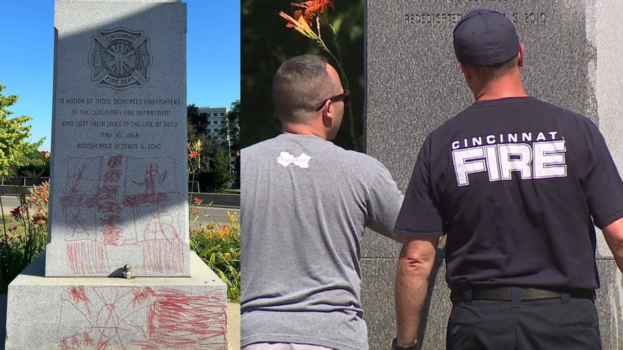 Cincinnati firefighters work to restore memorial after it was vandalized - Vimarsana News